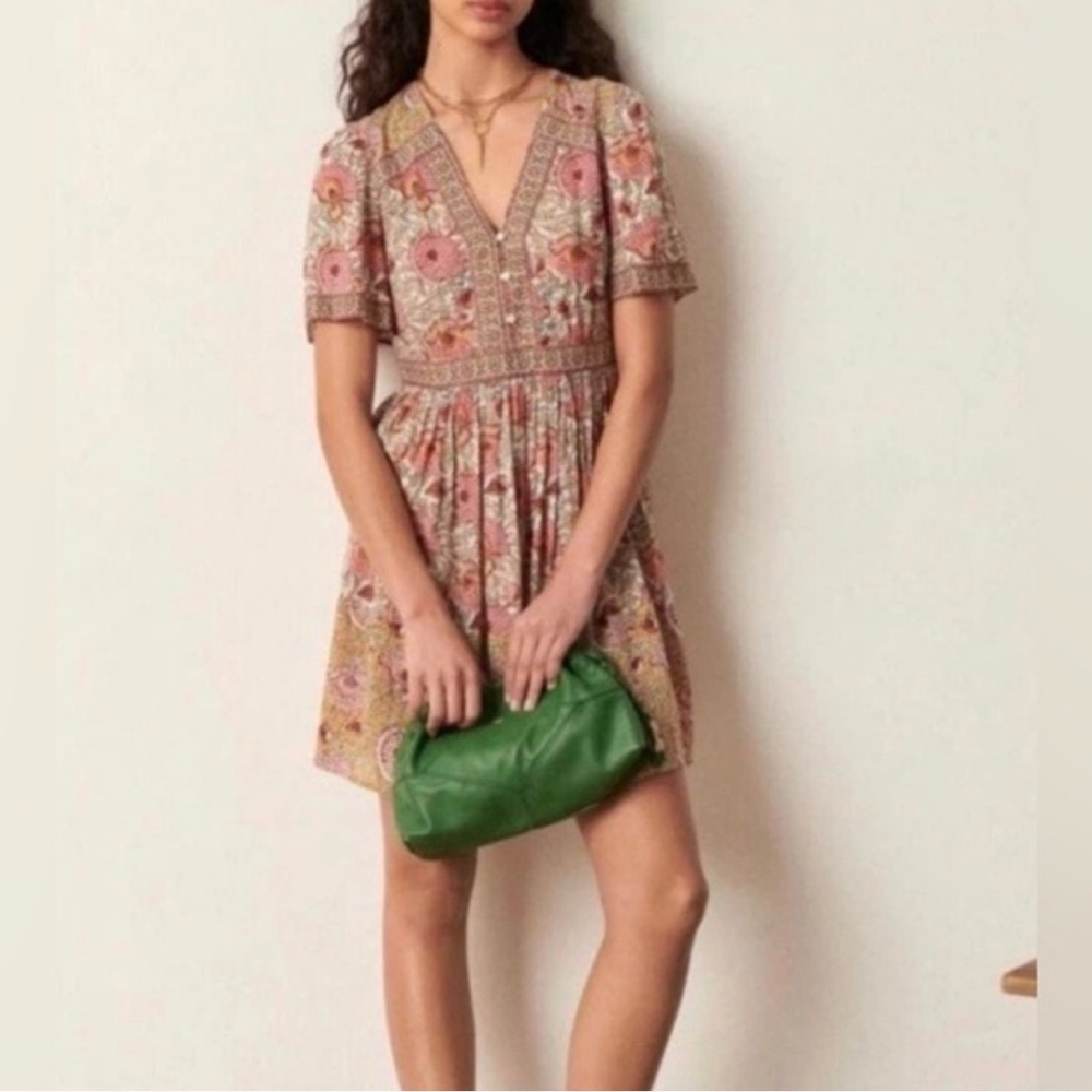 BA&SH Valia Mini Dress In Ocre XS